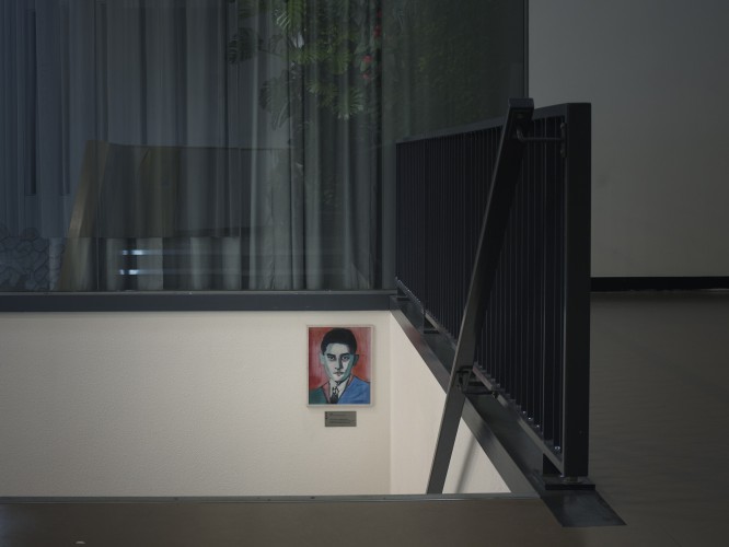 Picture of writer Franz Kafka in a local government office, Amsterdam